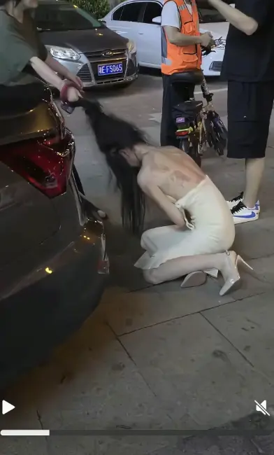 《白裙女子被抓头发跳河》1-10分钟全记录无删减-白裙女子被抓头发跳河小三疑云事件始末-湘E车牌女子揪发跳河后续高清在线看